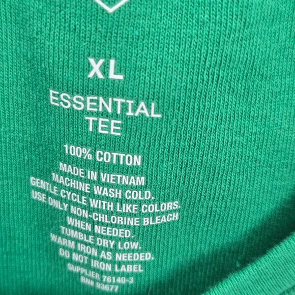 St. John's Bay Green Essential Tee 100% Cotton V-Neck Short Sleeved Top - Picture 2 of 7